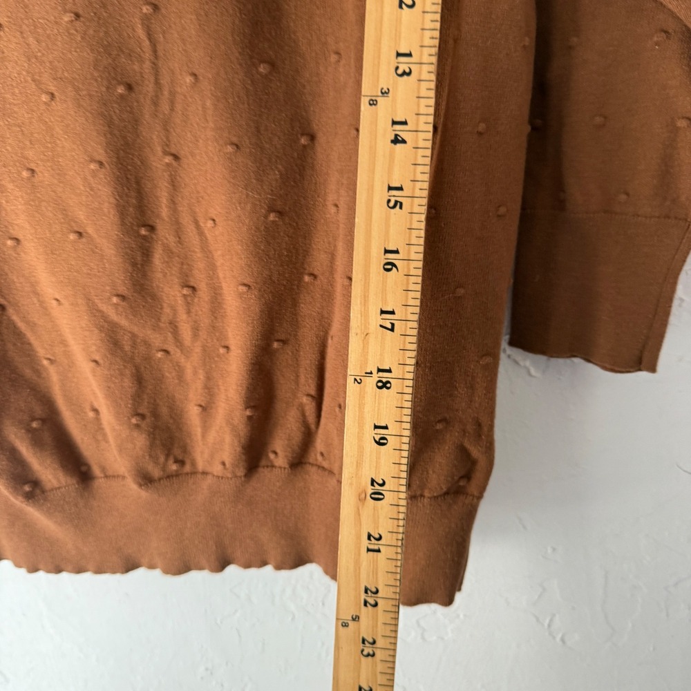 Ann Taylor Brown Dot Texture Crew Neck Sweater Size M Preppy Coquette Academia - Picture 8 of 8